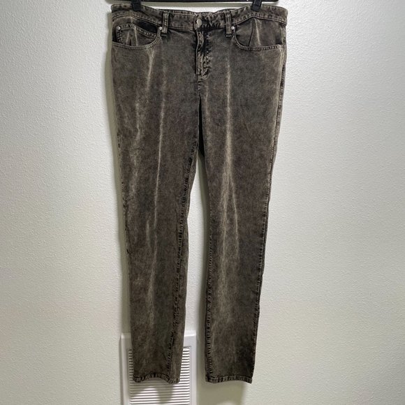Eileen Fisher Gray Velvet Distressed Straight Leg  Mid Rise Pants Women's 16 - Picture 2 of 7